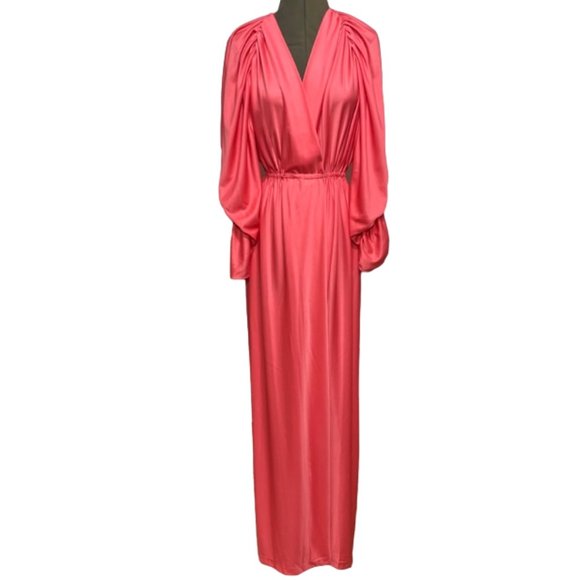 HALSTON IV Vintage Coral Wrap Dress With MatchingVersatile Sash/Wrap NWT - Picture 9 of 16